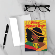 Load image into Gallery viewer, Colors of Africa Glam Mom - Happy Mother's Day - Stylish Mom w/ Hat - African American Greeting Card Shop