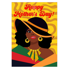Load image into Gallery viewer, Colors of Africa Glam Mom - Happy Mother's Day - Stylish Mom w/ Hat - African American Greeting Card Shop