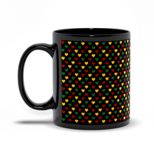 Load image into Gallery viewer, Colors of Africa Hearts Coffee Mug (Main Color Black) left