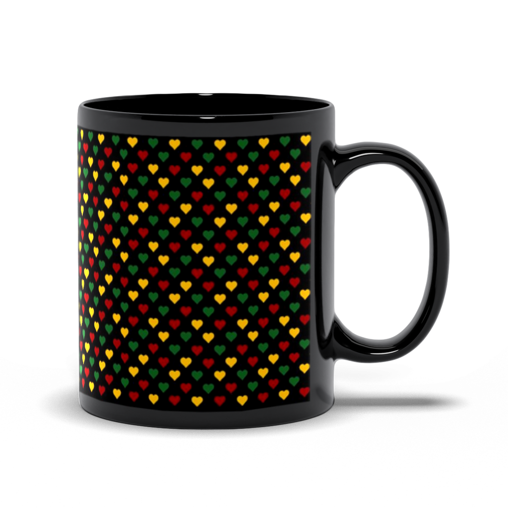 Colors of Africa Hearts Coffee Mug (Main Color Black) right
