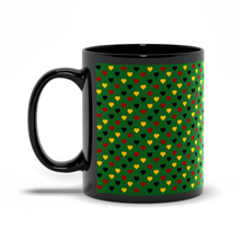 Load image into Gallery viewer, Colors of Africa Hearts Coffee Mug (Main Color Green) left