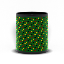 Load image into Gallery viewer, Colors of Africa Hearts Coffee Mug (Main Color Green) front