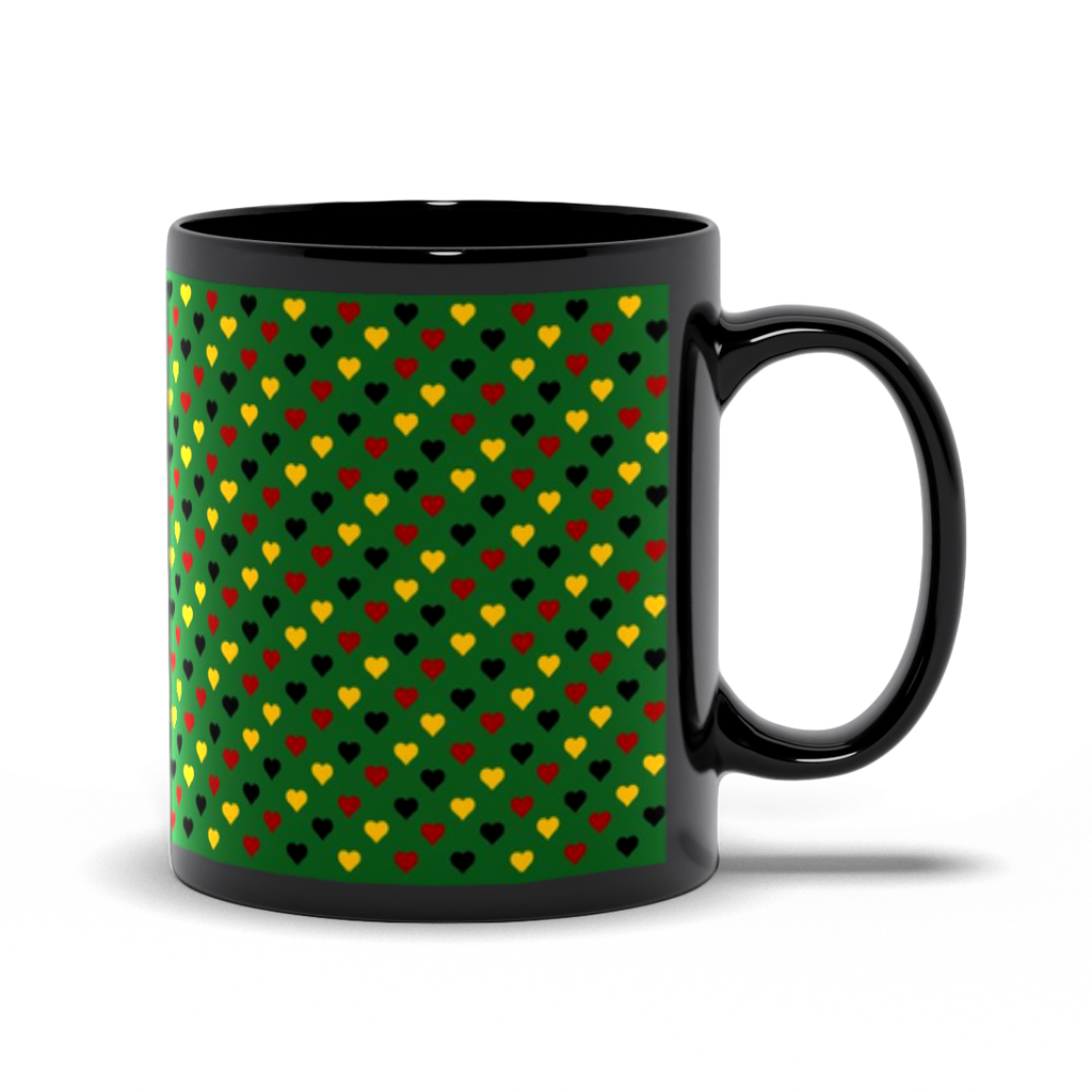 Colors of Africa Hearts Coffee Mug (Main Color Green) right