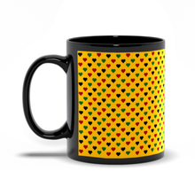 Load image into Gallery viewer, Colors of Africa Hearts Coffee Mug (Main Color Yellow) left