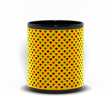 Load image into Gallery viewer, Colors of Africa Hearts Coffee Mug (Main Color Yellow) front
