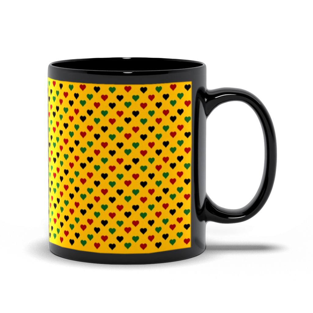 Colors of Africa Hearts Coffee Mug (Main Color Yellow) right