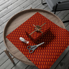 Load image into Gallery viewer, Colors of Africa Hearts Gift Wrapping Paper Roll (Main Color Red) Decorative tray with a red gift wrapping paper on a wooden surface