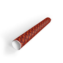 Load image into Gallery viewer, Colors of Africa Hearts Gift Wrapping Paper Roll (Main Color Red) Roll of gift wrap paper on a white background