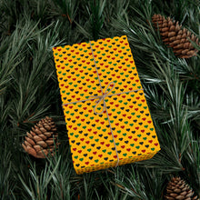 Load image into Gallery viewer, Colors of Africa Hearts Gift Wrapping Paper Roll (Main Color Yellow) Gift box with heart pattern 