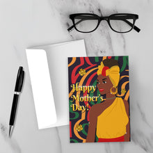 Load image into Gallery viewer, Colors of Africa Turban Glam Mom - Happy Mother's Day - Black Card Shop