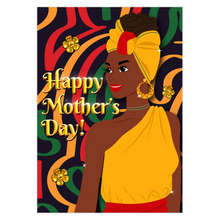 Load image into Gallery viewer, Colors of Africa Turban Glam Mom - Happy Mother's Day - Black Card Shop