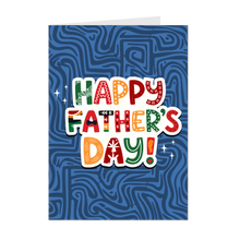 Load image into Gallery viewer, Colors of Africa Words - Happy Father's Day Greeting Card - Blue
