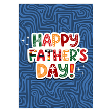 Load image into Gallery viewer, Colors of Africa Words - Happy Father's Day Greeting Card - Blue
