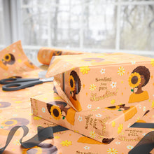 Load image into Gallery viewer, Sending You Pure Sunshine - African American Woman - Yellow Gift Wrapping Paper - Afro Hair
