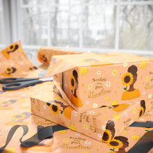 Load image into Gallery viewer, Sending You Pure Sunshine - African American Woman - Yellow Gift Wrapping Paper - Braided Hair