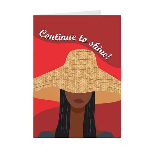 Sun Hat - African American Woman Shining - Inspirational Greeting Card