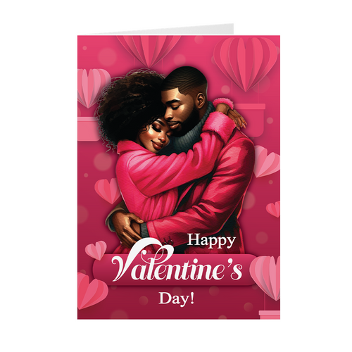 Warm Embrace Couple - Happy Valentine's Day - Black Card Shop