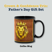 Load image into Gallery viewer, Crown &amp; Confidence Trio: Greeting Card + Coffee Mug + Hardcover Journal — African American Father's Day Gift Set