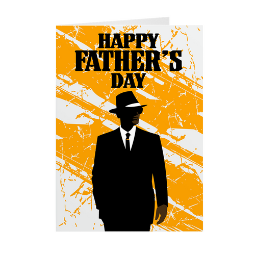 Dapper Dad Style - African American Man - Father's Day Card (Orange)