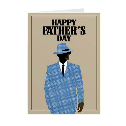 Dapper Dad Style - African American Man - Father's Day Card (Plaid)