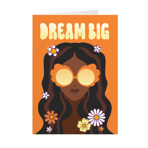 Sunglasses & Flowers - Dream Big Black Woman - Black Card Shop