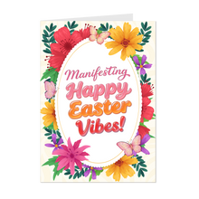 Load image into Gallery viewer, Easter Egg, Butterflies &amp; Flowers - Manifesting Happy Easter Vibes - Greeting Card Shop