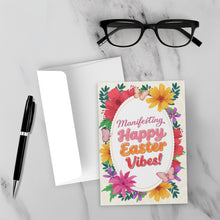 Load image into Gallery viewer, Easter Egg, Butterflies &amp; Flowers - Manifesting Happy Easter Vibes - Greeting Card Shop