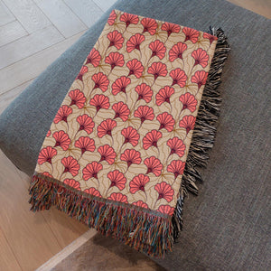 Elegant Fans Cozy Decorative Woven Blankets - 3 Sizes - Home Décor & Gift Giving on Folded Sample Couch