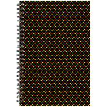 Load image into Gallery viewer, Elevated Colors of Africa Heart Spiral Notebook (Black)