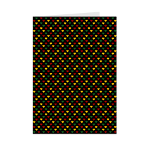 Load image into Gallery viewer, Elevated Colors of Africa Hearts - Black Stationery Greeting Cards (Black) front