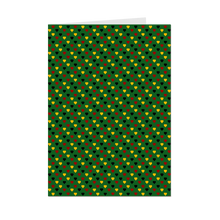 Load image into Gallery viewer, Elevated Colors of Africa Hearts - Black Stationery Greeting Cards (Green) front