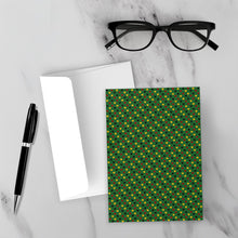Load image into Gallery viewer, Elevated Colors of Africa Hearts - Black Stationery Greeting Cards (Green) on a white surface