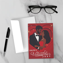 Load image into Gallery viewer, Embracing Happy African American Couple - Afrocentric Valentine's Day Cards