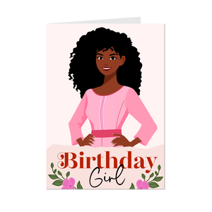 Excited to Celebrate - Birthday Girl - African American Birthday Cards - Front