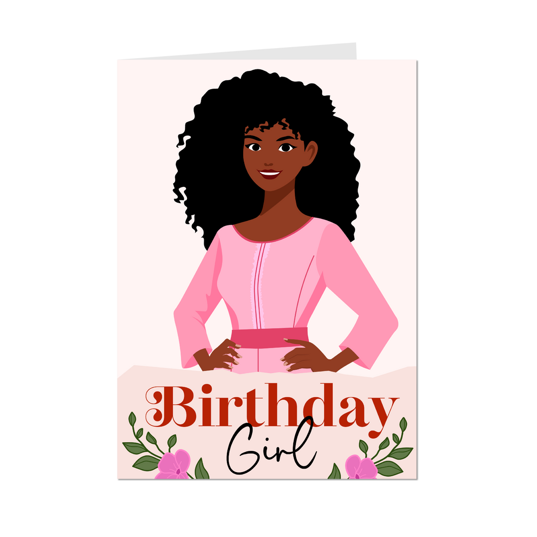 Excited to Celebrate - Birthday Girl - African American Birthday Cards - Front