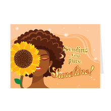 Load image into Gallery viewer, Sunflower Glow - Sending You Pure Sunshine! - Black Card Shop