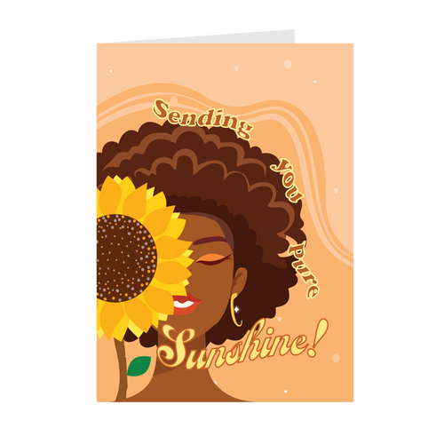 Sunflower Glow - Sending You Pure Sunshine! - Black Card Shop (Vertical) Front