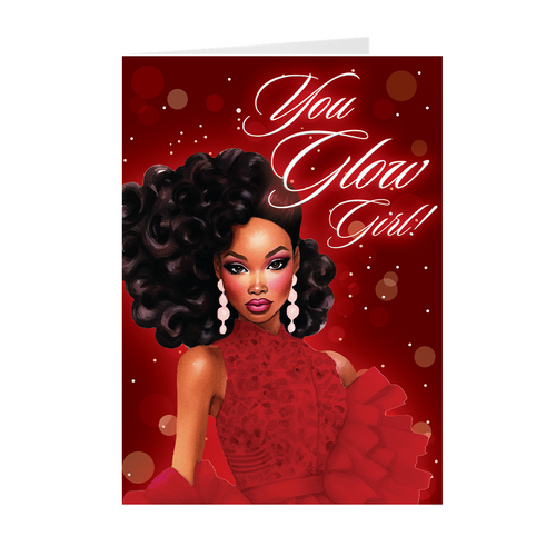 Always Glamorous - You Glow Girl - African American Valentine's Day Cards
