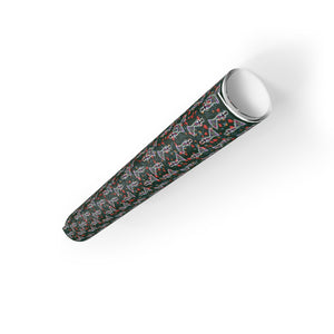 Fancy Gown & Turban - African American Woman - Green Gift Wrapping Paper Roll - Rolled View