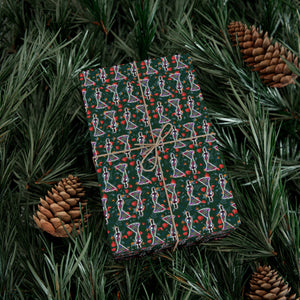Fancy Gown & Turban - African American Woman - Green Gift Wrapping Paper Roll - Wrapped Gift Sample Photo