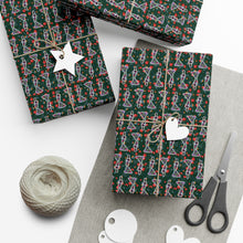 Load image into Gallery viewer, Fancy Gown &amp; Turban - African American Woman - Green Gift Wrapping Paper Roll - Wrapped Gifts Sample Photo
