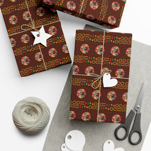 Feeling the Love - African American Woman - Floral Ethnic Gift Wrapping Paper - Wrapped Gifts Sample Photo