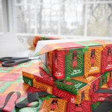 Load image into Gallery viewer, Festive African American Doll - Christmas Gift Wrap Paper (Long Dreadlocks Hairstyle w/Beads)