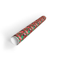 Load image into Gallery viewer, Festive Holiday - African American Woman - Merry Christmas Gift Wrapping Paper Roll - Rolled View