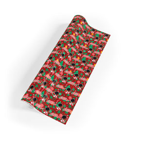 Festive Holiday - African American Woman - Merry Christmas Gift Wrapping Paper Roll - Rolled View 2