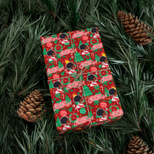 Load image into Gallery viewer, Festive Holiday - African American Woman - Merry Christmas Gift Wrapping Paper Roll - Wrapped Gift Sample Photo