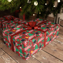 Load image into Gallery viewer, Festive Holiday - African American Woman - Merry Christmas Gift Wrapping Paper Roll - Wrapped Gifts Sample
