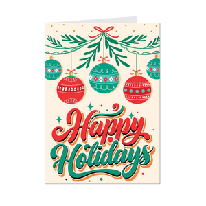 Festive Ornaments - Happy Holidays - Greeting Cards - Front