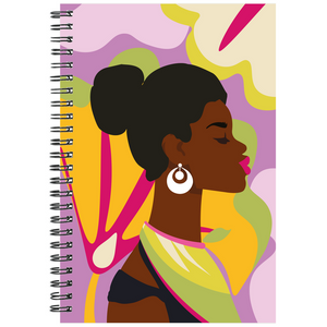 Floral Beauty - African American Woman - Motivational Spiral Notebooks