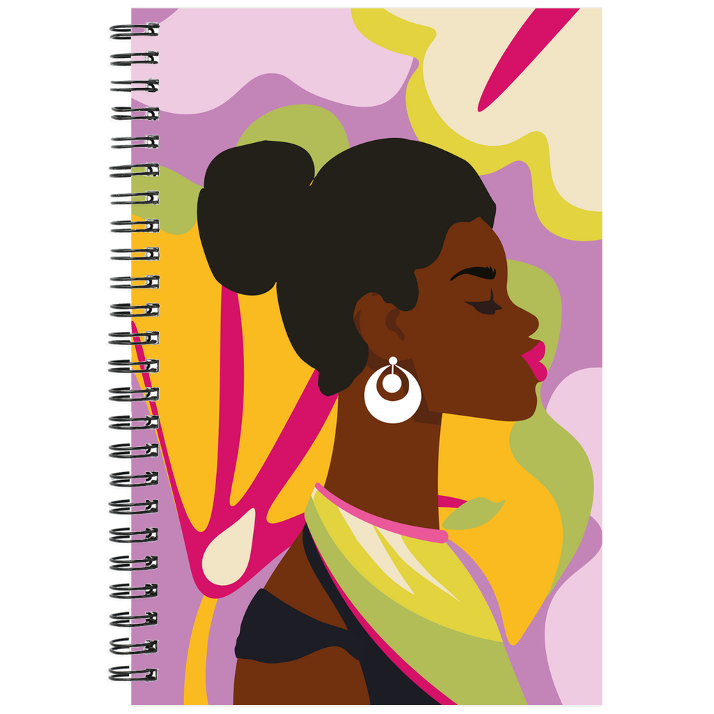 Floral Beauty - African American Woman - Motivational Spiral Notebooks